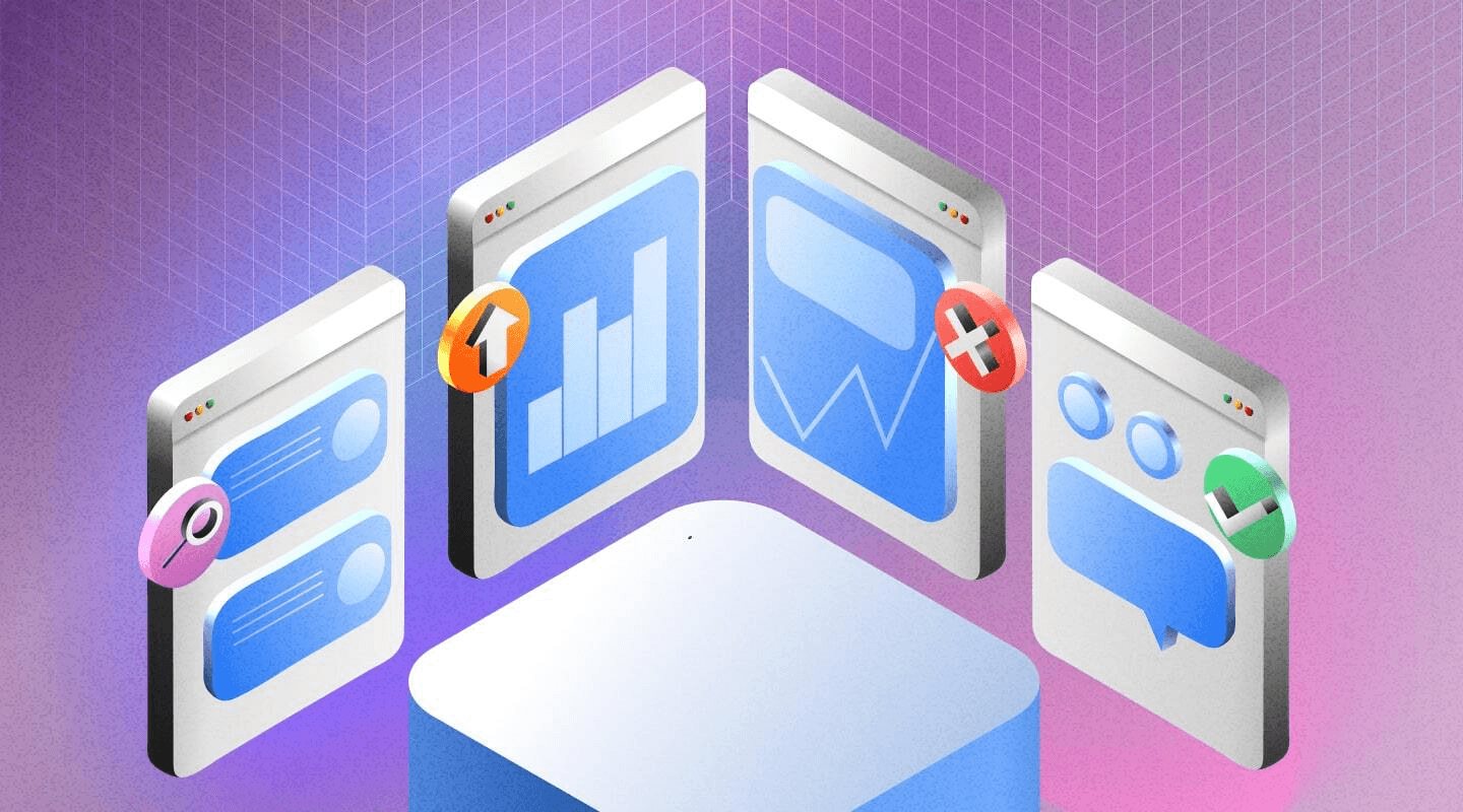 Symbols representing create, read, update, and delete operations