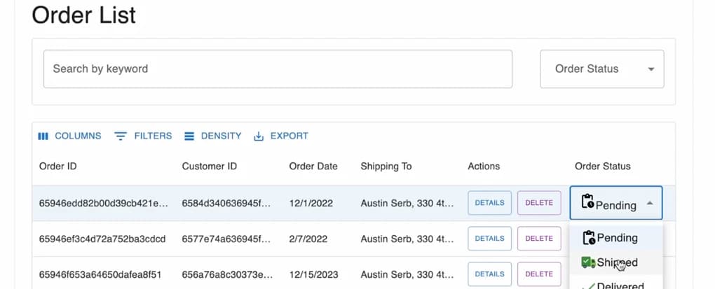 Order Management and Tracking